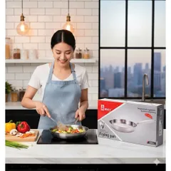 Chảo inox Amey 28cm thiết kế sang trọng, chắc tay, nấu ăn tiện lợi mỗi ngày