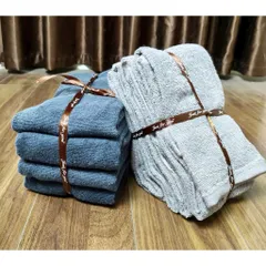 set 4 khăn cotton mềm mại thấm hút tốt 35x80cm giao màu ngẫu nhiên