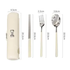 Bộ Muỗng Đũa Nĩa Inox 304 Kèm Hộp Đựng Nơ Dễ Thương – Bộ Dụng Cụ Ăn Mang Theo Tiện Lợi