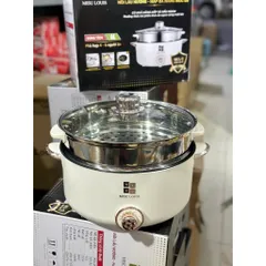 Nồi Lẩu Điện Đa Năng MISU LOUIS(Size 28cm) – Bếp Điện Đa Năng 2 Tầng Kèm Xửng Hấp Inox Cao Cấp
