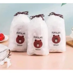Túi 100 Miếng màng bọc  Gấu Bọc Thực Phẩm  - Tiện Lợi, Dai Bền, Chống Mùi Tuyệt Đối