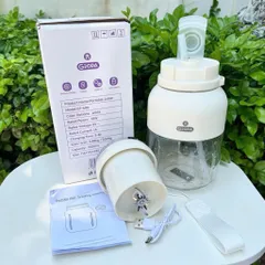 Máy Xay Sinh Tố Cầm Tay Tích Điện GROPA Cao Cấp – Máy Xay Sinh Tố Mini Đa Năng Có Nắp Ống Hút & Dây Đeo