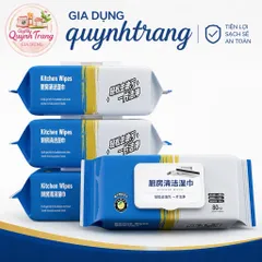 Khăn lau nhà bếp, khăn giấy đặc biệt để loại bỏ dầu, 80 túi lớn, khăn giấy ướt thấm dầu, dùng một lần dày
