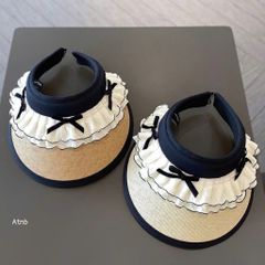 👒 Mũ Nửa Đầu Viền Bèo Nơ Xinh – Phong Cách Thanh Lịch, Chống Nắng Hiệu Quả