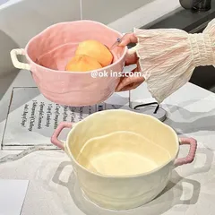 Bát Tô Sứ Pastel Kèm Muôi Múc Canh – Tô Ăn Mì, Cháo, Canh Tay Cầm Dễ Thương