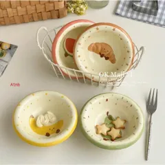 Set 4 Bát Sứ Chấm Nước Chấm Hoạ Tiết Trái Cây Dễ Thương – Chén Nước Mắm Mini Trang Trí Bàn Ăn