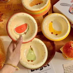 Set 4 Bát Sứ Chấm Nước Chấm Hoạ Tiết Trái Cây Dễ Thương – Chén Nước Mắm Mini Trang Trí Bàn Ăn