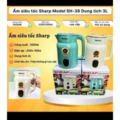 [DUNG TÍCH KHỦNG 3L] Ấm Siêu Tốc SHRAP SH-38 - Đun Sôi Thần Tốc, Inox Cao Cấp