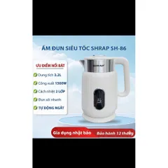 Ấm Siêu Tốc SHRAP 3.2L - Công Nghệ Đun Nhanh, Cách Nhiệt 2 Lớp Siêu An Toàn