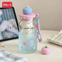 Bình Nước Nhựa Nắp Táo 600ml Siêu Cute – Có Lõi Lọc Tiện Lợi