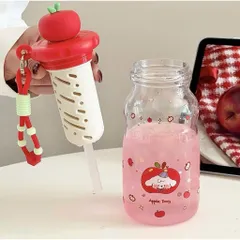Bình Nước Nhựa Nắp Táo 600ml Siêu Cute – Có Lõi Lọc Tiện Lợi