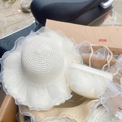 Set Mũ Kèm Túi Cho Bé Siêu Xinh – Đi Chơi, Đi Biển Cực Đáng Yêu