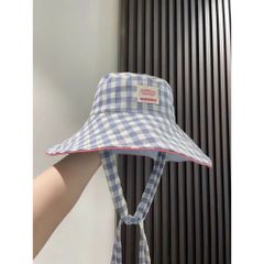 👒 MŨ BUCKET VÀNH RỘNG HỌA TIẾT CARO - CỰC XINH CÙNG DÂY THẮT NƠ CÁ TÍNH