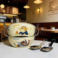 Bát Ăn Inox 2 Lớp Cách Nhiệt Cao Cấp Hình Thú Zootopia Đáng Yêu Cho Bé (Kèm Thìa)
