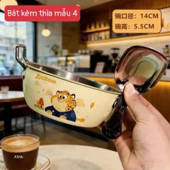 Bát Ăn Inox 2 Lớp Cách Nhiệt Cao Cấp Hình Thú Zootopia Đáng Yêu Cho Bé (Kèm Thìa)