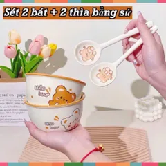 🐻 BỘ 2 BÁT + 2 THÌA SỨ 