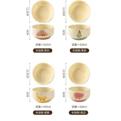 🍓 Set 4 bát sứ kèm thìa hình – xinh xắn, đáng yêu cho bàn ăn 🍓