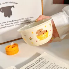 Set 2 Bát Và 2 Thìa Gốm Sứ Cao Cấp – Họa Tiết Cún Coffee Dog Siêu Đáng Yêu