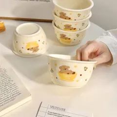 Set 2 Bát Và 2 Thìa Gốm Sứ Cao Cấp – Họa Tiết Cún Coffee Dog Siêu Đáng Yêu