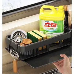 Kệ Để Đồ Nhà Bếp Inox Sơn Tĩnh Điện – Kệ Gác Bồn Rửa Bát Thông Minh Có Khay Hứng Nước