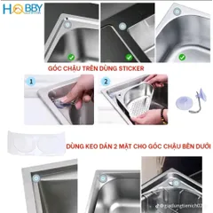 🧺 Rổ Lọc Rác Bồn Rửa Chén Inox Góc Tam Giác – Tiện Lợi, Sạch Sẽ Cho Gian Bếp