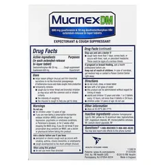 Viên uống giảm ho long đờm Mucinex DM EXPECTORANT & COUGH 20 tablets