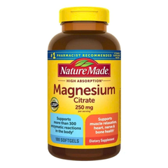 Viên Uống Magnesium Citrate 250mg Nature Made 180 viên - Hỗ Trợ Sức Khỏe Xương và Cơ Bắp
