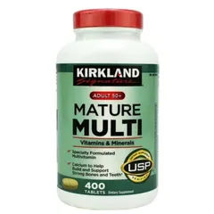 Vitamin tổng hợp Kirkland Signature Adults 50+ Mature Multi 400 viên - Hỗ trợ sức khỏe toàn diện cho người trên 50 tuổi - S/P Chuẩn Mỹ
