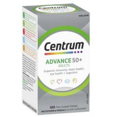 Viên uống bổ sung Vitamin & Khoáng chất Centrum Advanced 50+[100 viên] Nâng cao sức khỏe dành cho người trên 50 tuổi - S/P Chuẩn Úc