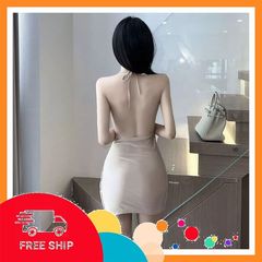 (Che Tên Khi Giao) Váy Ngủ Sexy 2 Dây Hở Lưng Quyến Rũ Cao Cấp Đầm Tiểu Thư Cổ Đổ Xẻ Tà Đùi Siêu Xinh Gợi Cảm - N119 Màu Ghi Giao Nhanh Toàn Quốc