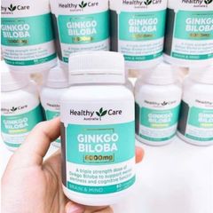 Viên uống Hỗ trợ tuần hoàn não Healthy Care Ginkgo Biloba 6000 mg [60 viên] Bảo vệ hệ thần kinh - S/P Chuẩn Úc