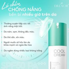 Cool Cream Face Tuyết Sữa Gạo Dr Lacir 50g SPF 50 PA +++ Chính Hãng