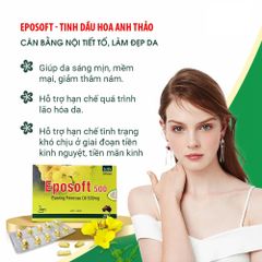 ✅[CHÍNH HÃNG, CHO KIỂM HÀNG] EPOSOFT 500 viên uống cân Bằng Nội Tiết Tố, Làm Đẹp Da, Hộp 30 Viên