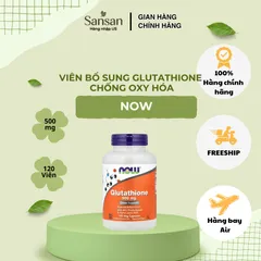 Viên Uống NOW Foods Glutathione 500mg 120 Viên Nang Thực Vật Bổ Sung Glutathione Chống Oxy Hóa