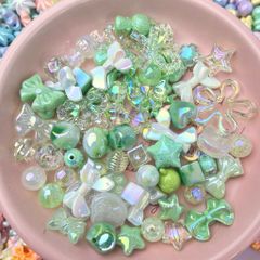 [DIY] GREEN SHINY BEADS HẠT XANH LÁ LẤP LÁNH TỔNG HỢP CHARM CHAIN DIY DRAFTING HANDMADE 778243