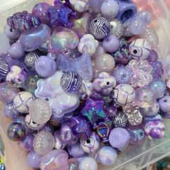 [DIY] PURPLE SHINY BEADS HẠT TÍM LẤP LÁNH CHARM CHAIN DIY DRAFTING HANDMADE 778271