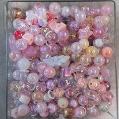 [DIY] SHINING BLING PINK BEADS HẠT PINKY LẤP LÁNH BIG BEADS DIY HANDMADE CHARM CHAIN DRAFTING 778280