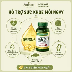 Nature's Bounty Dầu Cá Omega 3 Maximum Strength 1400mg 130 Viên 980mg Omega-3 Hỗ Trợ Tim Mạch Xương Khớp
