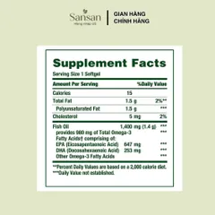 Nature's Bounty Dầu Cá Omega 3 Maximum Strength 1400mg 130 Viên 980mg Omega-3 Hỗ Trợ Tim Mạch Xương Khớp