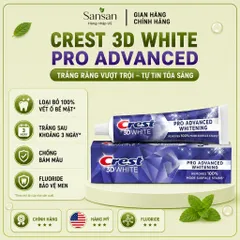 Kem Đánh Răng Crest Mỹ 3D White Pro Advanced Pro Health Brilliance Ultra Complete Scope Làm Trắng Răng