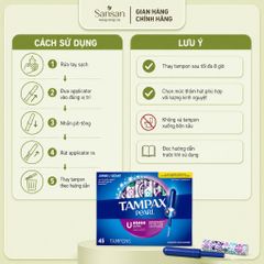 Tampon Tampax Pearl Có Ống Đẩy Siêu Thấm Hút Không Mùi LeakGuard Chống Tràn Hộp 45/60 Cái - Nội địa Mỹ
