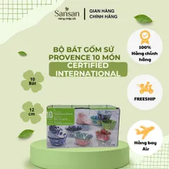 Bộ 10 Bát Gốm Sứ Provence 12cm Certified International - An Toàn Lò Vi Sóng, Máy Rửa Chén, Đựng Cơm, Súp, Tráng Miệng