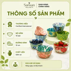 Bộ 10 Bát Gốm Sứ Provence 12cm Certified International - An Toàn Lò Vi Sóng, Máy Rửa Chén, Đựng Cơm, Súp, Tráng Miệng