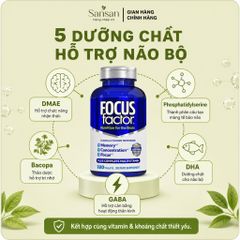 Focus Factor Original Hỗ Trợ Trí Nhớ & Tăng Cường Tập Trung - Vitamin Não Bộ Đa Dưỡng Chất - Nội địa Mỹ