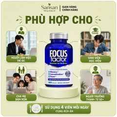 Focus Factor Original Hỗ Trợ Trí Nhớ & Tăng Cường Tập Trung - Vitamin Não Bộ Đa Dưỡng Chất - Nội địa Mỹ