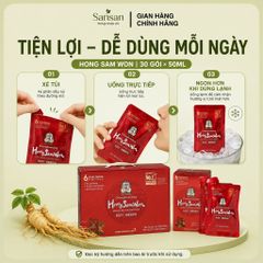 Nước Hồng Sâm Đỏ CheongKwanJang Hong Sam Won 6 Năm Tuổi 30 Gói x 50ml, Made in Korea, Mua Tại Costco Mỹ
