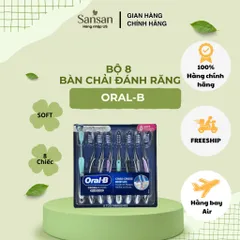 Bộ 8 Bàn Chải Đánh Răng Oral-B Cross Action Pro Advanced Lông Mềm - Làm Sạch Mảng Bám, Bảo Vệ Nướu, Người Lớn