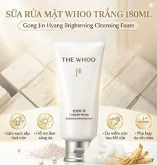 ✨ Sữa rửa mặt WHOO Trắng làm sáng da cao cấp (180ml + 40ml) - Giao nhanh, tiết kiệm thời gian