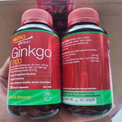 Viên uống Bổ não Microgenics Ginkgo 7000 - Duy trì tuần hoàn não ổn định & Phòng ngừa suy giảm tuần hoàn ngoại biên 100 viên - S/P Chuẩn Úc