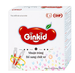 Siro Ginkid nhuận tràng bổ sung chất xơ giúp tiêu hóa tốt, giảm táo bón (3 vỉ x 5 ống x 10ml)